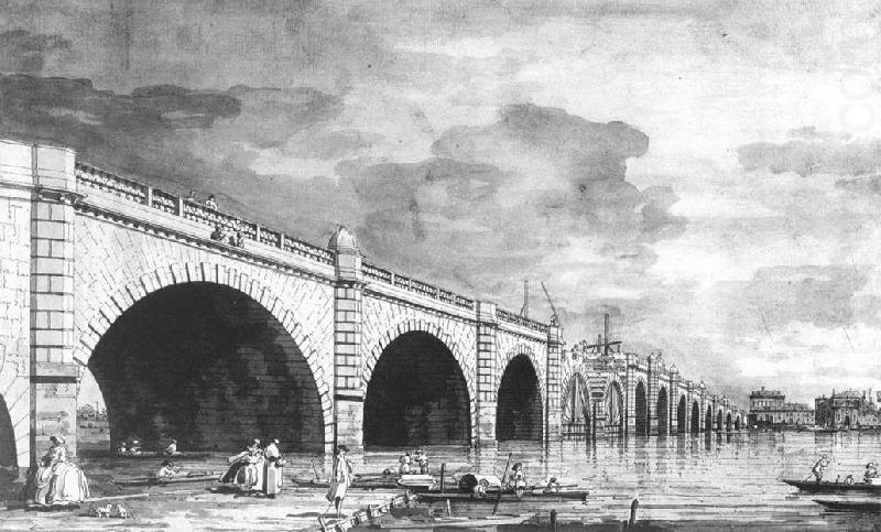 Canaletto London: Westminster Bridge under Repair vv china oil painting image