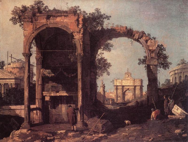 Canaletto Capriccio: Ruins and Classic Buildings ds china oil painting image