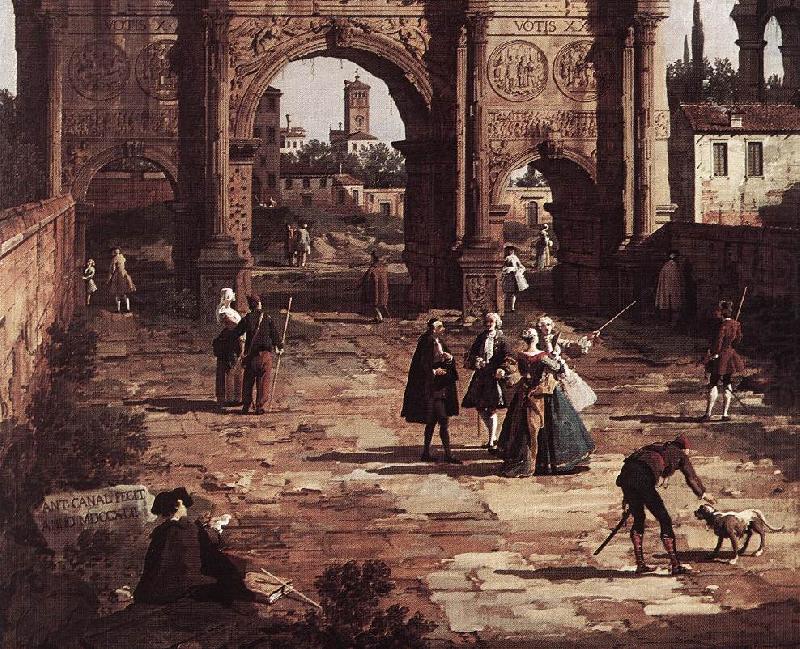 Canaletto Rome: The Arch of Constantine (detail) fd china oil painting image