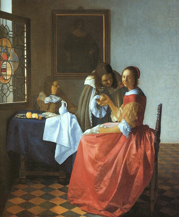 JanVermeer A Lady and Two Gentlemen china oil painting image