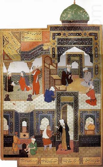 Bihzad A dervish begs to be admitted in the mosque china oil painting image