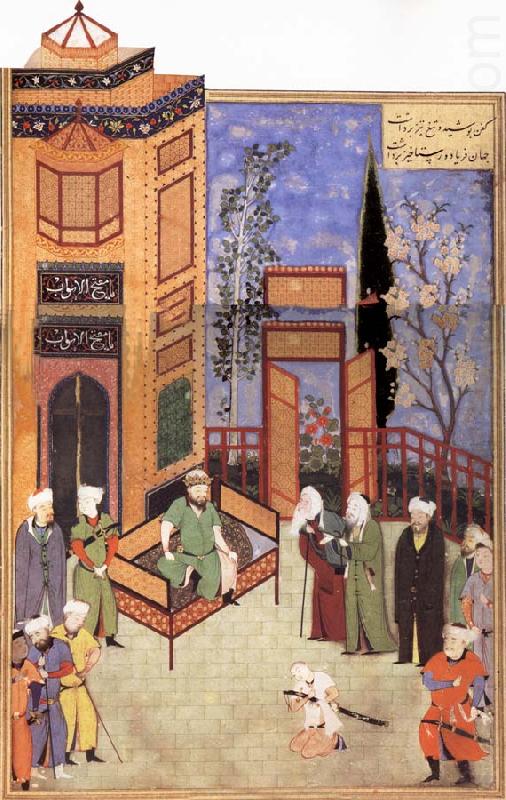 Bihzad His Ministers plead with the Sasanian king Hurmuzd to forgive his son Khusro china oil painting image