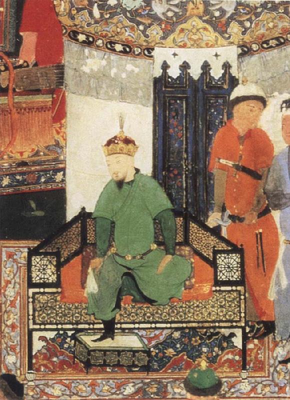 Bihzad Timur enthroned and holding the white kerchief of rule china oil painting image