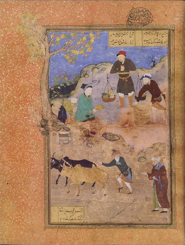Bihzad A peasant lectures the sage Abu Sa Id ibn Abi l Khayr,the shaykh of Mahneh.on patience china oil painting image