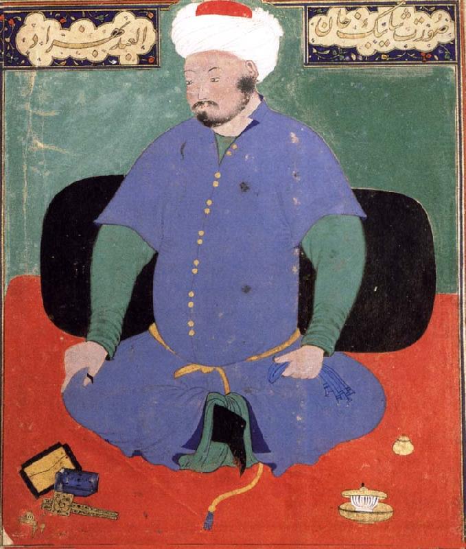 Bihzad Portrait of the Uzbek emir Shaybani Khan,seen here wearing a Sunni turban china oil painting image