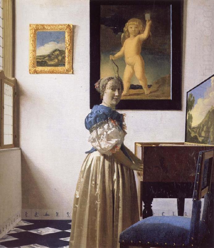 JanVermeer A Young Woman Standing at a Virginal china oil painting image