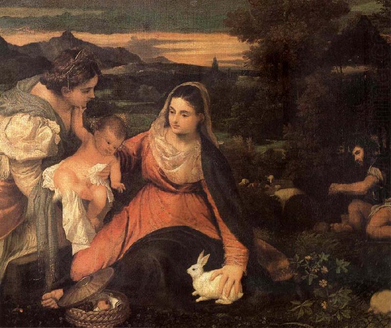 Titian The Virgin with the rabbit china oil painting image