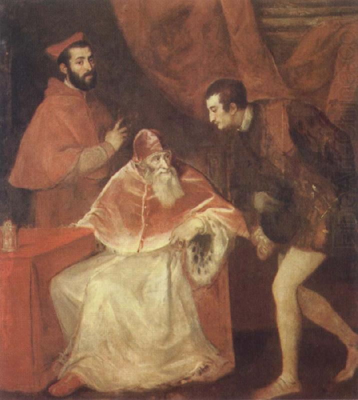 Titian Pope Paul III and his Cousins Alessandro and Ottavio Farneses of Youth china oil painting image