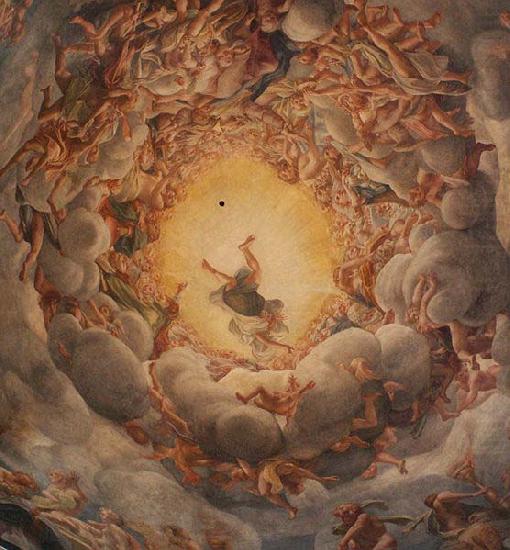 Correggio Correggio famous frescoes in Parma seems to melt the ceiling of the cathedral and draw the viewer into a gyre of spiritual ecstasy. china oil painting image