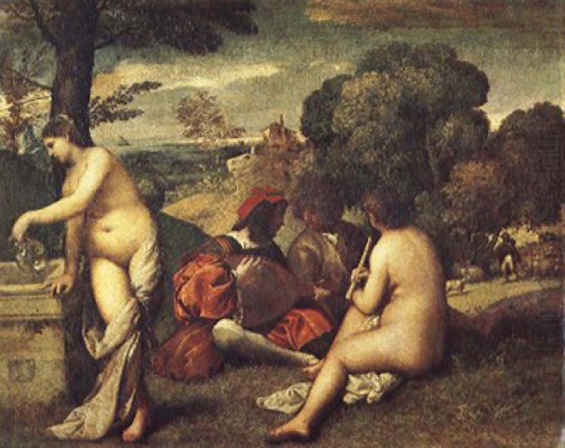 Giorgione Pastoral ensemble china oil painting image