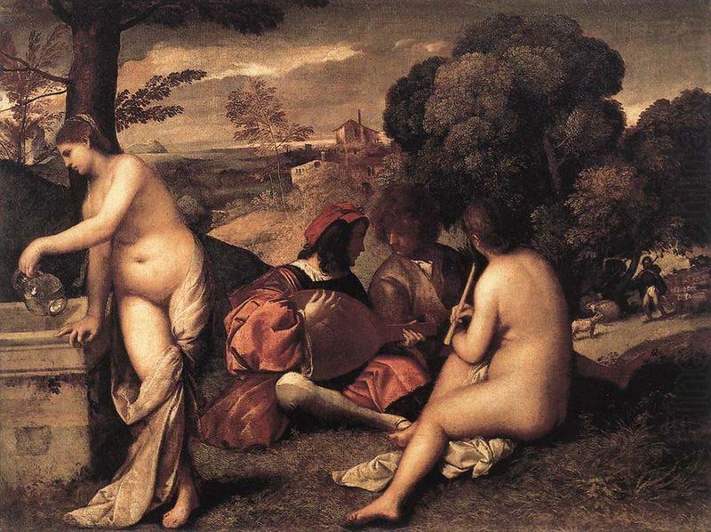 Giorgione Concert Champetre china oil painting image