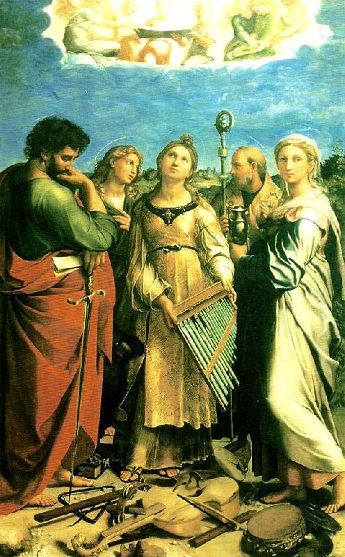 Raphael st. cecilia with ss. paul, john the evangelist, augustine and mary magdalen china oil painting image