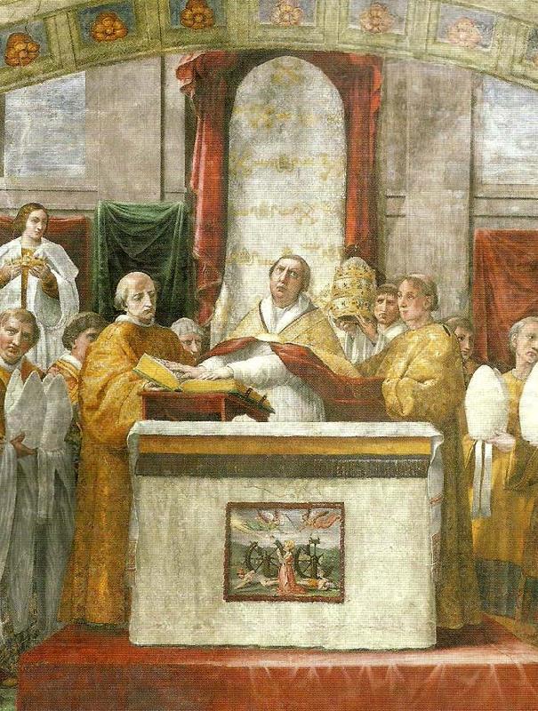 Raphael oath of pope leo 111fresco detail china oil painting image