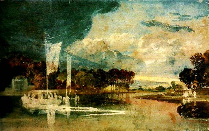 J.M.W.Turner the thames at isleworth with pavilion and syon ferry china oil painting image