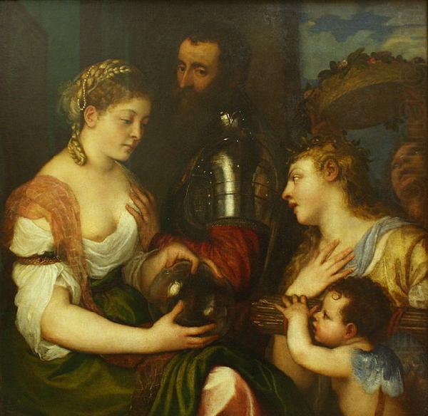 Titian Conjugal allegory  Louvre china oil painting image