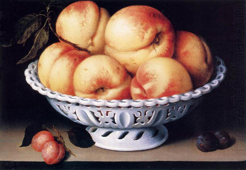 Galizia,Fede White Ceramic Bowl with Peaches and Red and Blue Plums china oil painting image