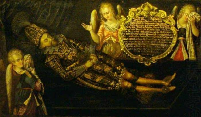 Anonymous Portrait of Duke Francis I of Pomerania on catafalque china oil painting image