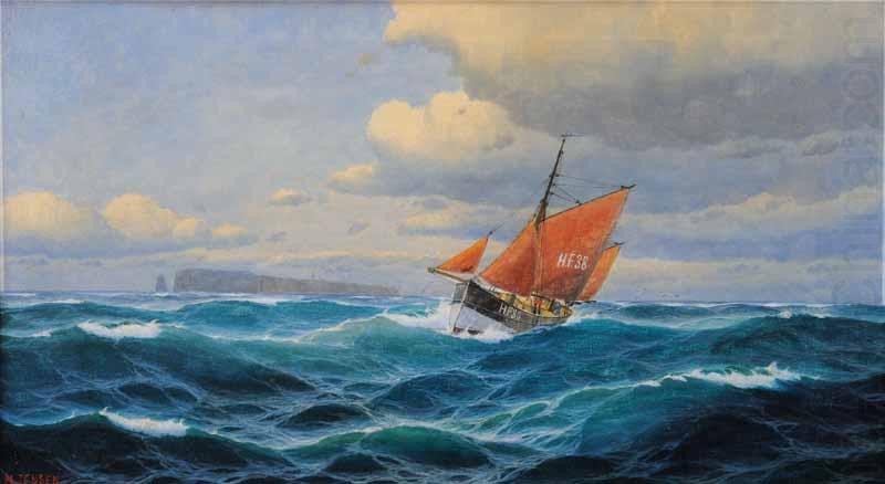 H.Chr.Jensen Finkenwerder Kutter vor Helgoland china oil painting image