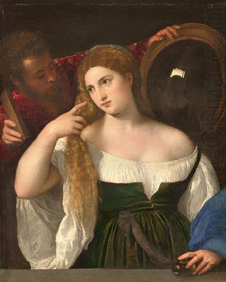 Titian Woman with a Mirror china oil painting image