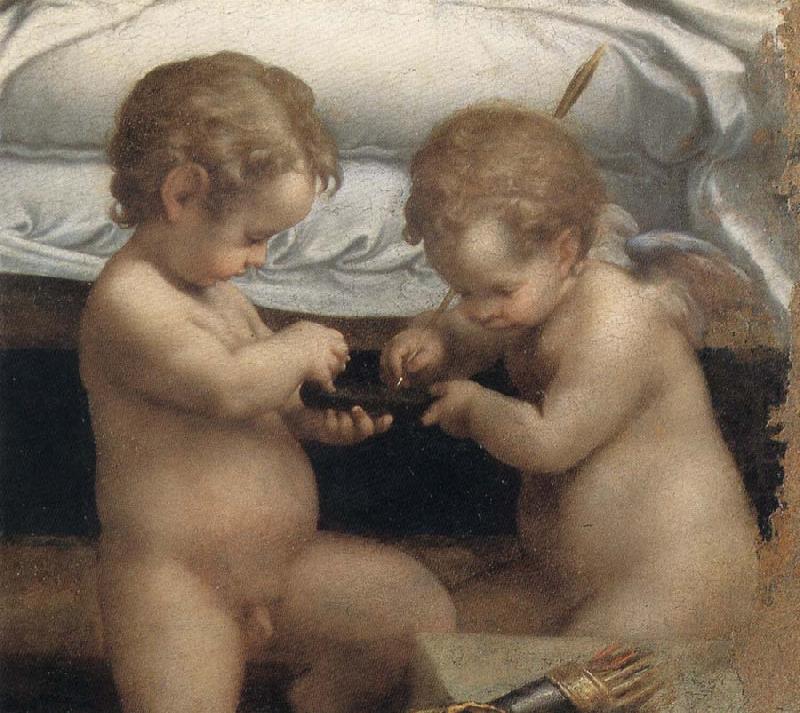 Correggio Danae,Detail of the two cupids china oil painting image
