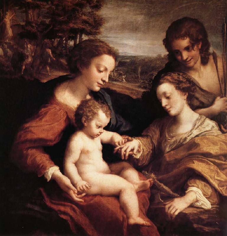 Correggio Le mariage mystique de sainte Catherine d'Alexandrie avec saint Sebastien china oil painting image