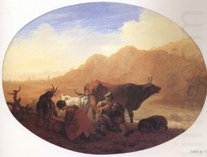 Bamboccio Herdsmen in a Mountainous Landscape china oil painting image