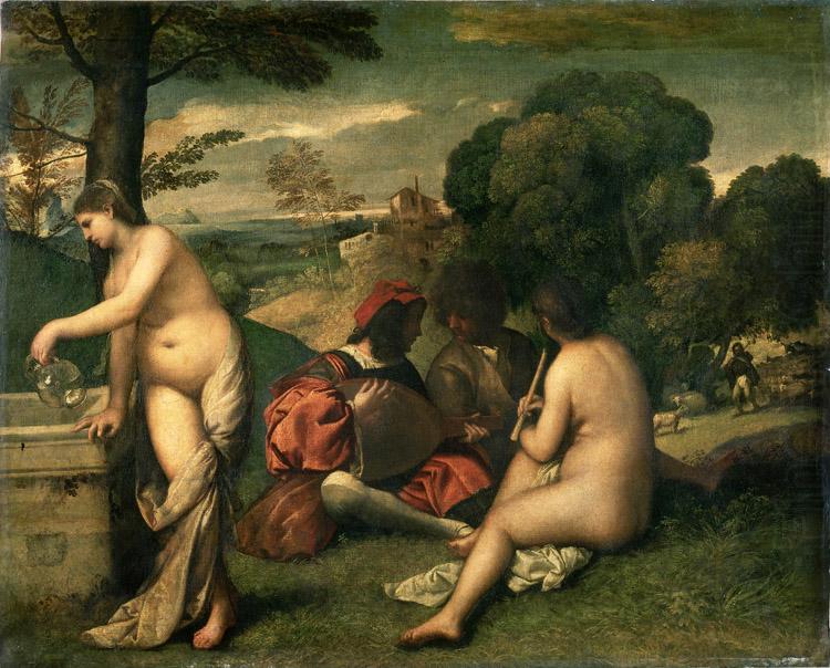 Giorgione Concerr Champetre (mk08) china oil painting image