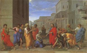 Poussin Christ and the Woman Taken in Adultery (mk05) china oil painting image