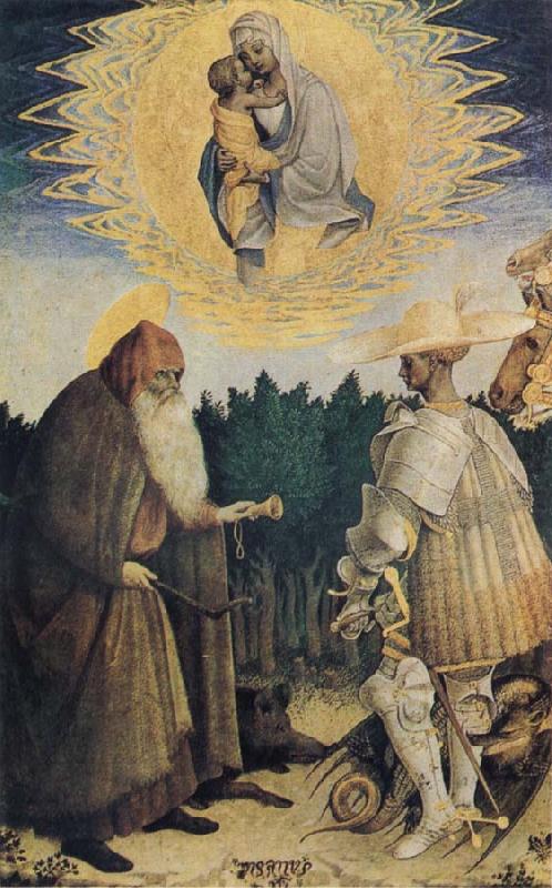 PISANELLO The Virgin and Child with the Saints George and Anthony Abbot china oil painting image