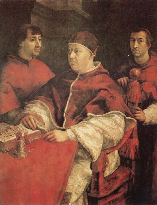 Raphael Pope Leo X with Cardinals Giulio de'Medici and Luigi de'Rossi china oil painting image