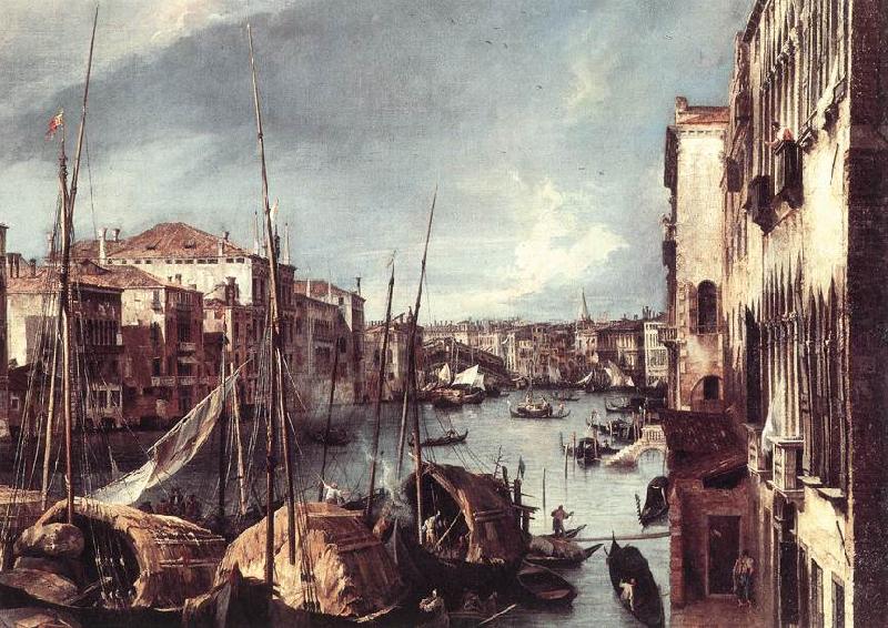 The Grand Canal with the Rialto Bridge in the Background (detail), Canaletto