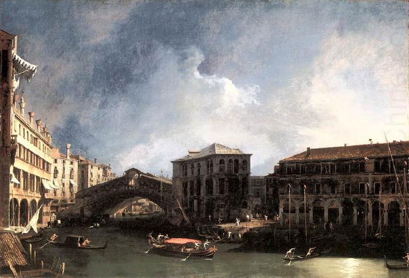 The Grand Canal near the Ponte di Rialto sdf, Canaletto