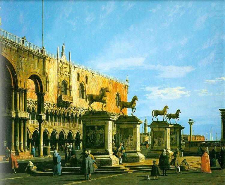 Capriccio, The Horses of San Marco in the Piazzetta, Canaletto
