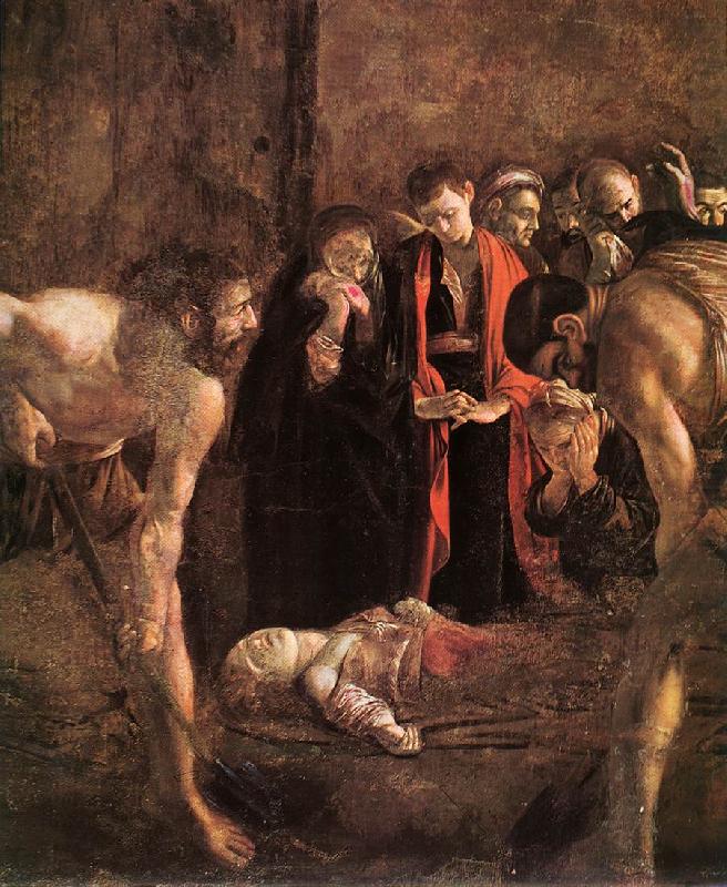 Burial of St Lucy (detail) fg, Caravaggio