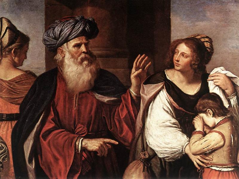 Abraham Casting Out Hagar and Ishmael sg, GUERCINO
