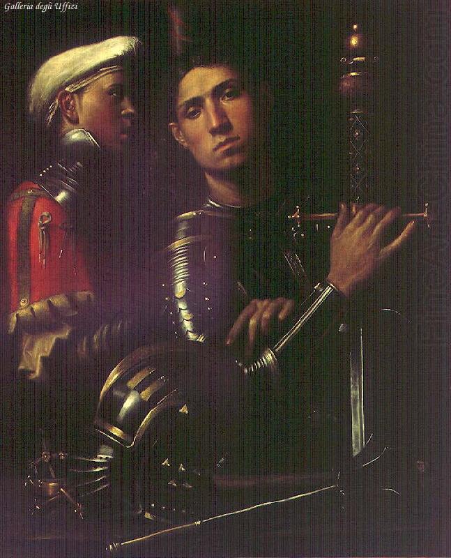Portrait of Warrior with his Equerry sg, Giorgione