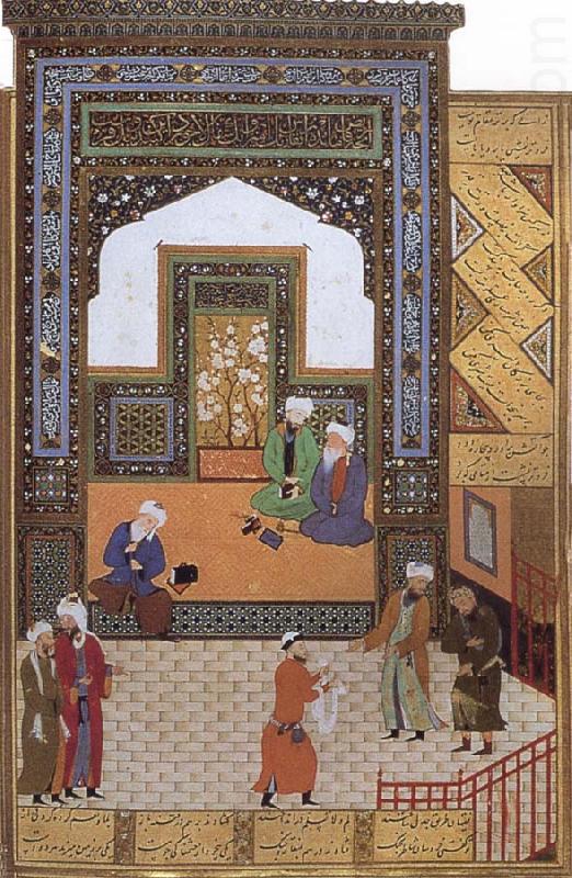 A Poor dervish deserves,through his wisdom,to replace the arrogant cadi in the mosque, Bihzad