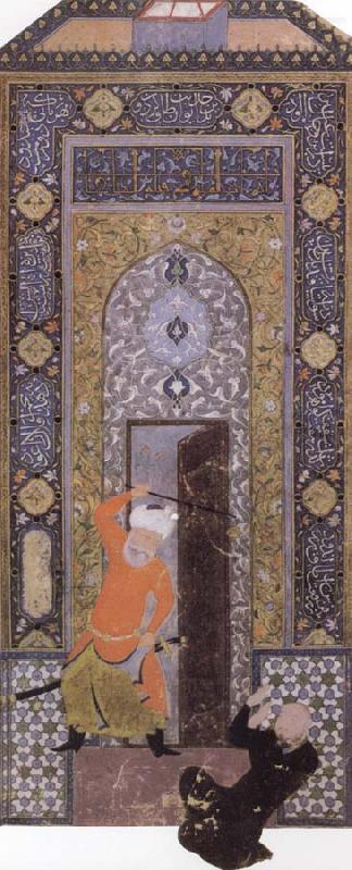 The Gatekeeper denies entrance by one unworthy of the garden, Bihzad