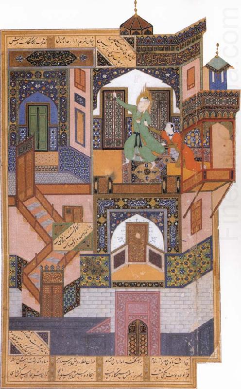 Zulaykha attempts to seduce joseph in her palace, Bihzad