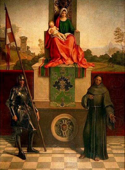 Madonna and Child Enthroned between St Francis and St Liberalis, Giorgione