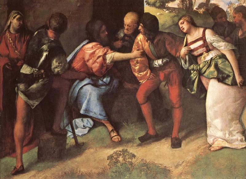 Giorgione The Adulteress brought before christ Giorgione