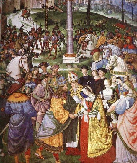 Aeneas Piccolomini Introduces Eleonora of Portugal to Frederick III, Pinturicchio