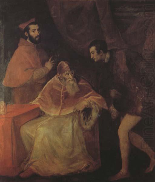 Pope Paul III,Cardinal Alessandro Farnese and Duke Ottavio Farnese (mk45), Titian