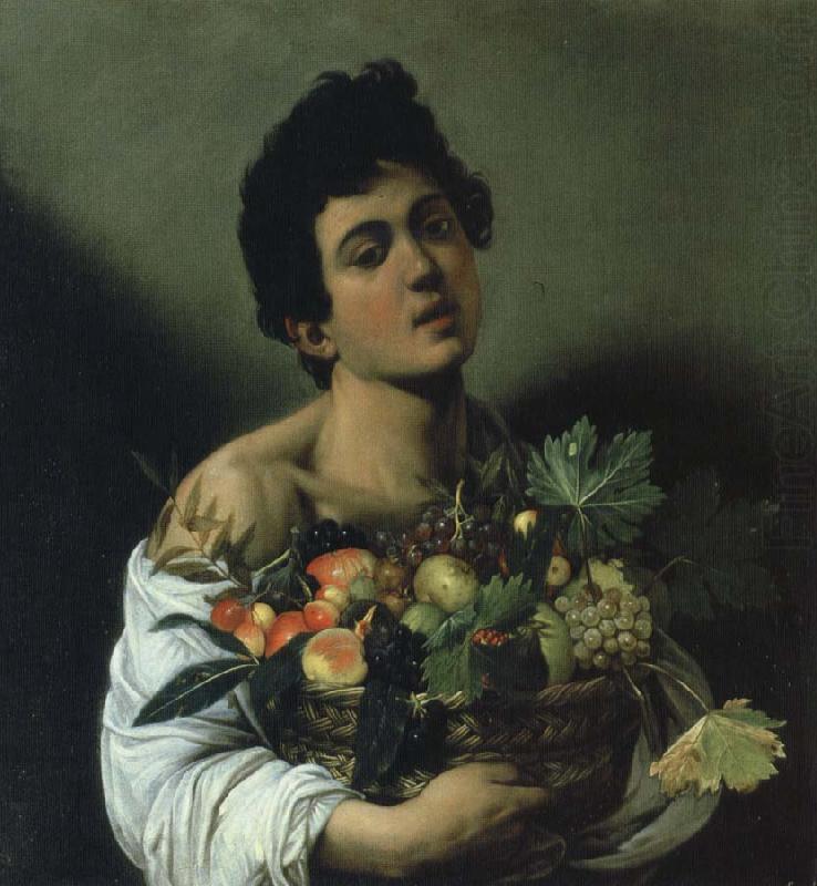 ung man med fruktkorg, Caravaggio