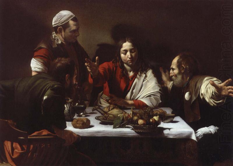 jesus och larjungarna i emmaus, Caravaggio