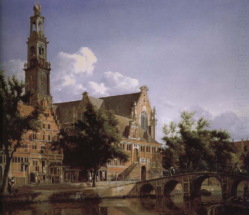 Canal and Church of the scenic West, Jan van der Heyden