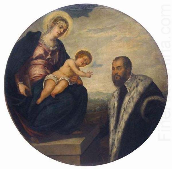 Madonna with Child and Donor,, Tintoretto
