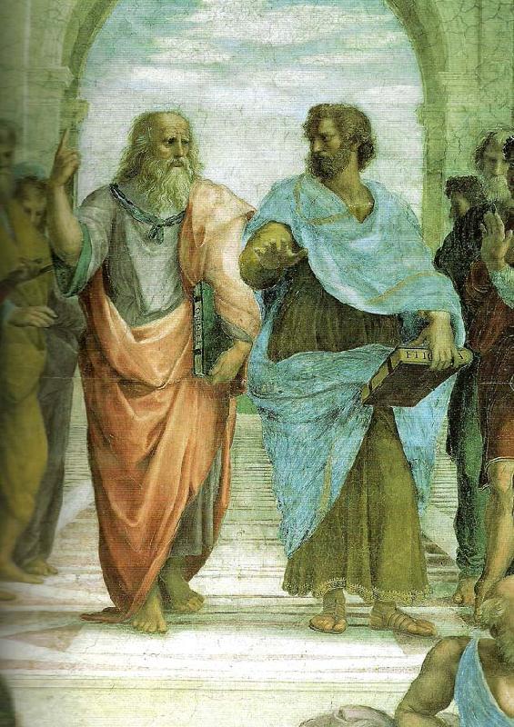 plato and aristotle detail of the school of athens, Raphael