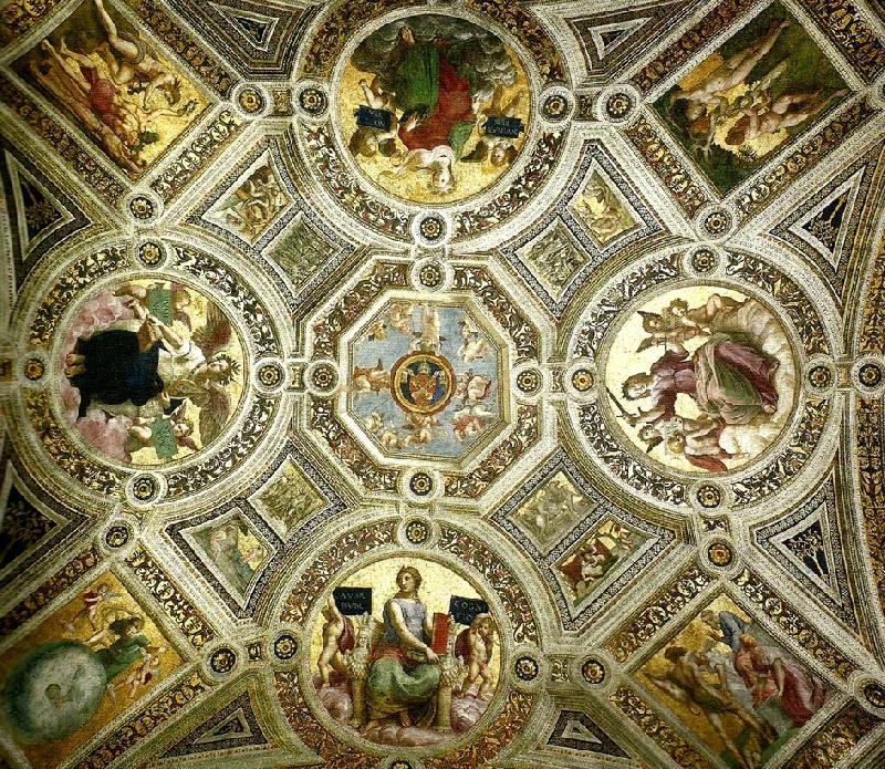 the ceiling of the stanza della segnatura, vatican palace, Raphael