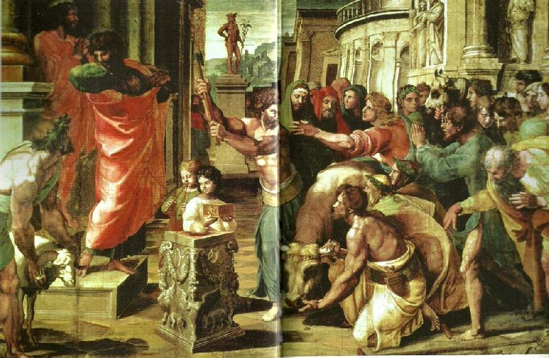 the sacrifice at lystra, Raphael